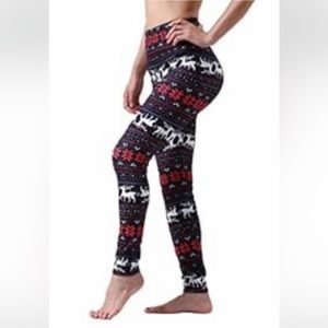 Christmas Reindeer Print Leggings
